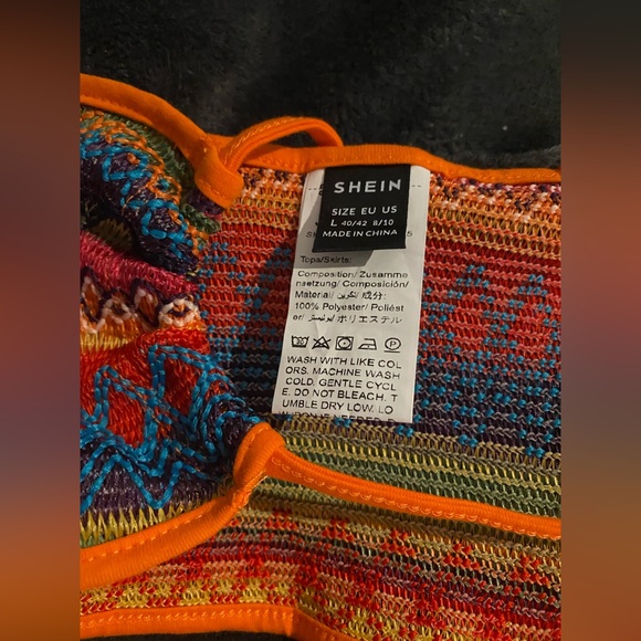 Shein x Stefflon Don geo print halter top/skirt set. Size Large - Picture 5 of 5